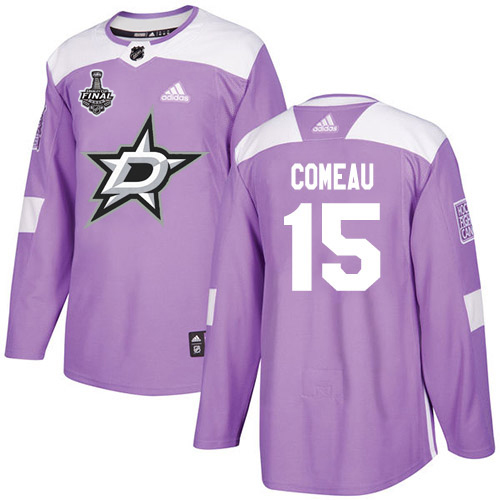 Adidas Men Dallas Stars #15 Blake Comeau Purple Authentic Fights Cancer 2020 Stanley Cup Final Stitched NHL Jersey
